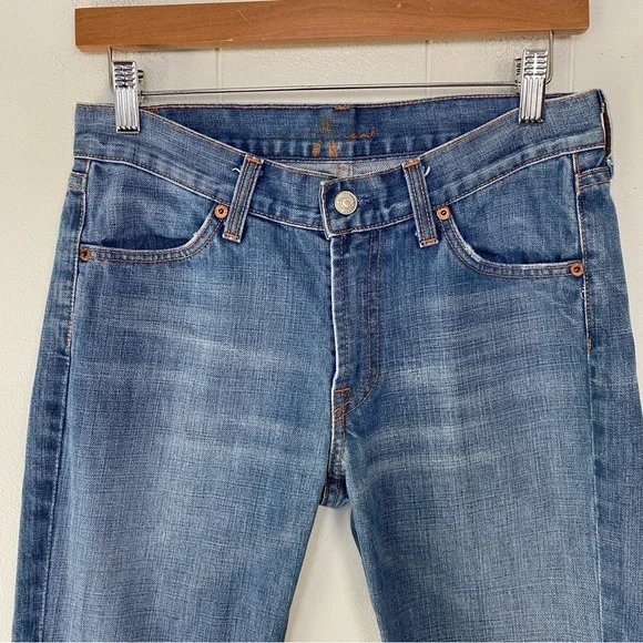 7 For All Mankind By Jerome Dahan Jeans Bootcut Low Rise Pocket Detail Sz 28 - Picture 2 of 13